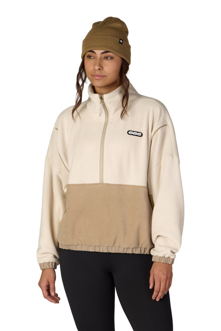 Vist Large View of Product Image Which is New 686 WOMEN'S CHIMAY FLEECE ANORAK LIMESTONE COLORBLOCK MD