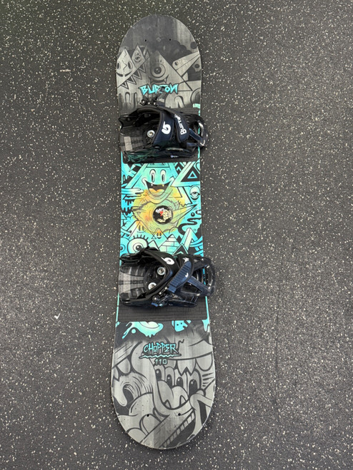 Vist Large View of Product Image Which is Used Burton CHOPPER 110 Boys Board/Binding Black And Carolina Blue 110 cm