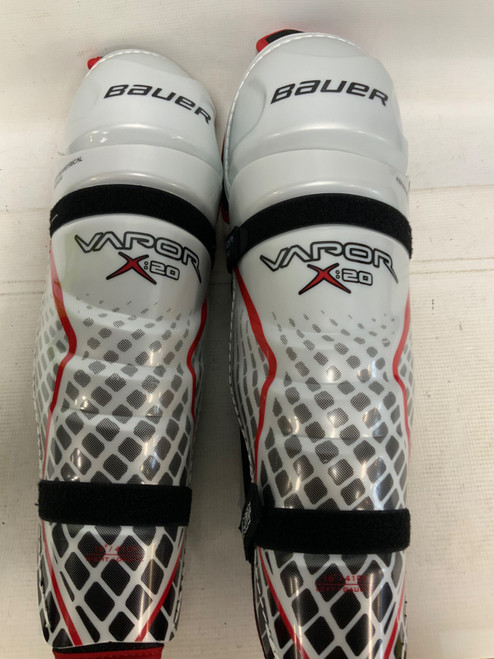 Vist Large View of Product Image Which is Used Bauer VAPOR X20 Senior Shin Guards Grey 16"