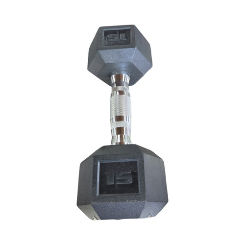 Vist Large View of Product Image Which is Used 15 LB HEX DUMBBELL Hex Dumbbell (Each) 15 lb