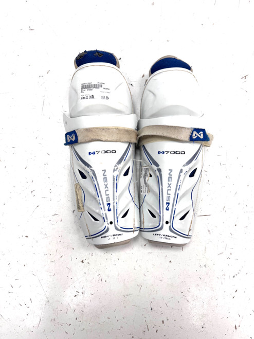 Vist Large View of Product Image Which is Used Bauer N7000 Junior Shin Guards White 11"