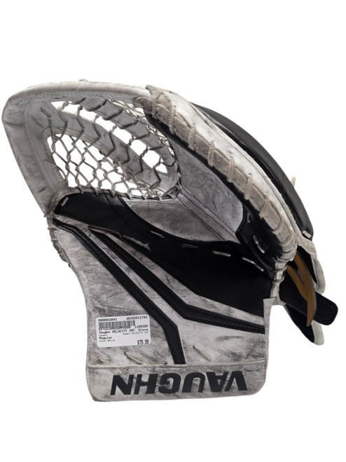 Vist Large View of Product Image Which is Used Vaughn Velocity Intermediate Goalie Catch Glove White