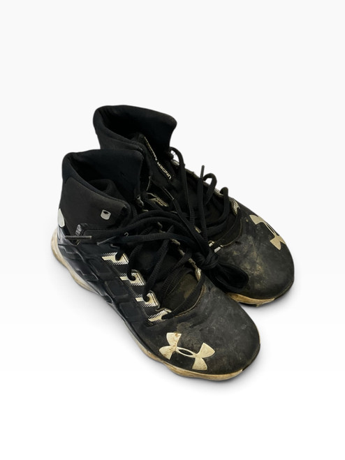 Vist Large View of Product Image Which is Used Under Armour 3000199-002 Jr FB Cleats Black Junior 02