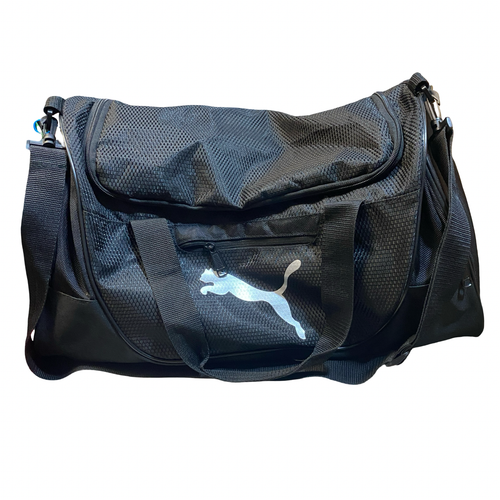 Vist Large View of Product Image Which is Used Puma Soccer Player Duffel Bag Black