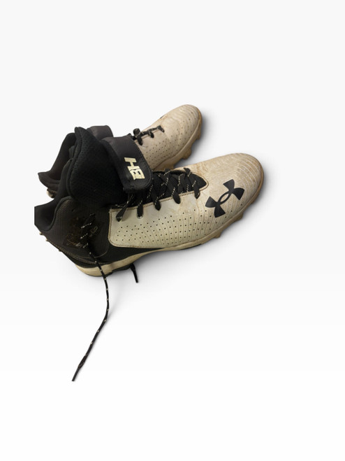 Vist Large View of Product Image Which is Used Under Armour BH HARPER BB/SB Cleats Black And White Senior 7