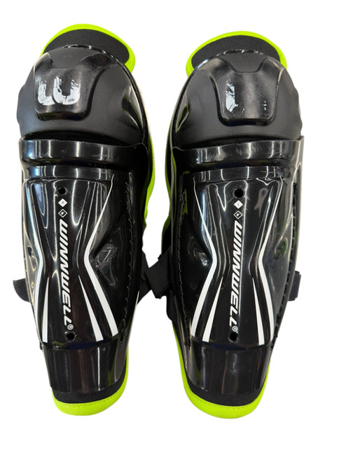Vist Large View of Product Image Which is Used WinnWell Youth Shin Guards Black 8"