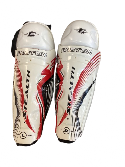 Vist Large View of Product Image Which is Used Easton STEALTH Senior Shin Guards White 13"