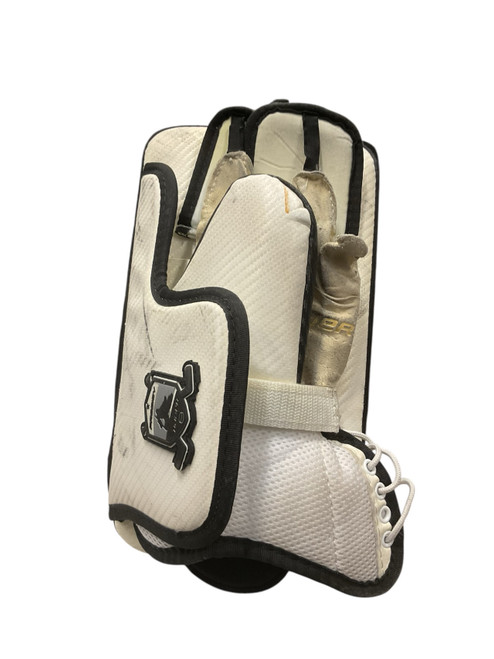 Vist Large View of Product Image Which is Used Bauer PRODIGY Youth Goalie Blocker Black And White