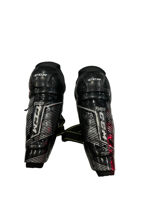 Vist Large View of Product Image Which is CCM, TACKS, 9550, Youth, Shin, Guards, Black, 9"