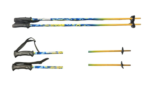Vist Large View of Product Image Which is Used Scott SKI POLES Boys DH Ski Pole Black/Yellow/Royal 95 cm / 38 in