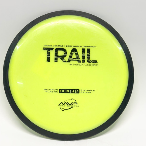 Vist Large View of Product Image Which is Used MVP NEUTRON TRAIL Disc Golf Driver Yellow 172g