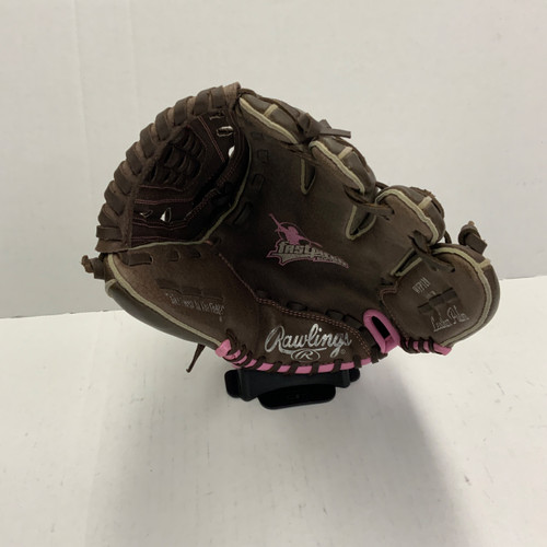 Vist Large View of Product Image Which is Used Rawlings WFP120 RH Throw Fastpitch Gloves Brown 12"