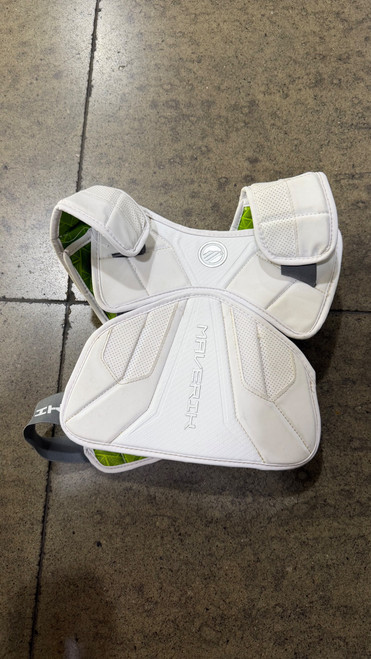 Vist Large View of Product Image Which is Used Maverik M5 EKG Lacrosse Shoulder Pads White MD