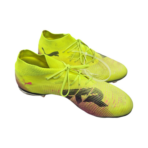 Vist Large View of Product Image Which is Used Puma Soccer Cleats Optic Yellow Senior 7.5