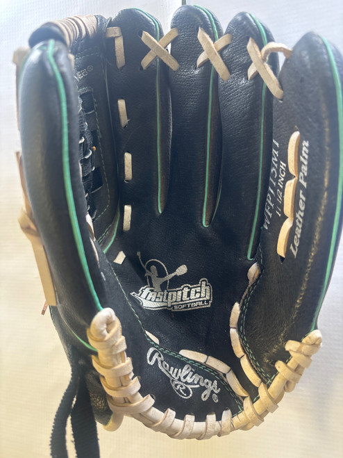 Vist Large View of Product Image Which is Used Rawlings FASTPITCH BB/SB Glove RH Throw Black 11 1/2"
