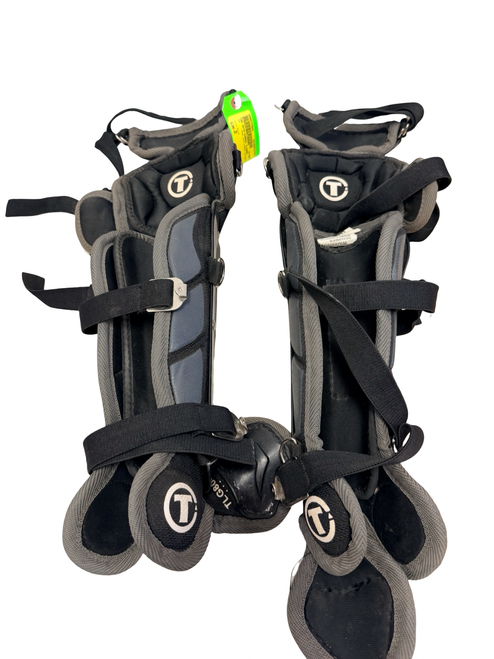 Vist Large View of Product Image Which is Used TAG Pro Series TLG804 Junior Baseball Catchers Leg Guards Black