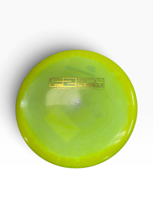 Vist Large View of Product Image Which is Used Innova HALO STAR VALKYRIE F2 Disc Golf Driver Yellow 155g