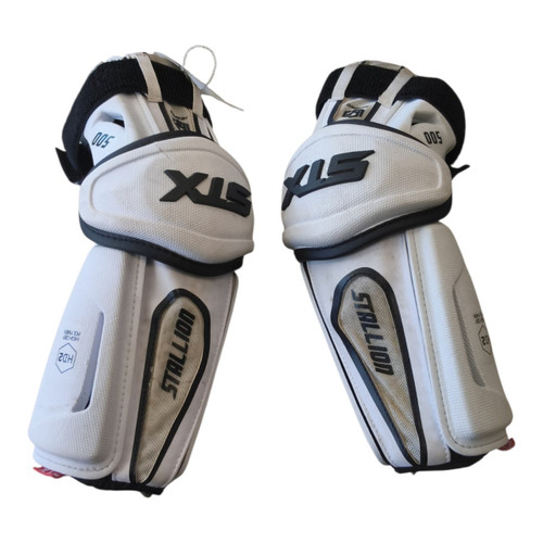 Vist Large View of Product Image Which is Used STX STALLION Lacrosse Arm Pads/Guards White MD