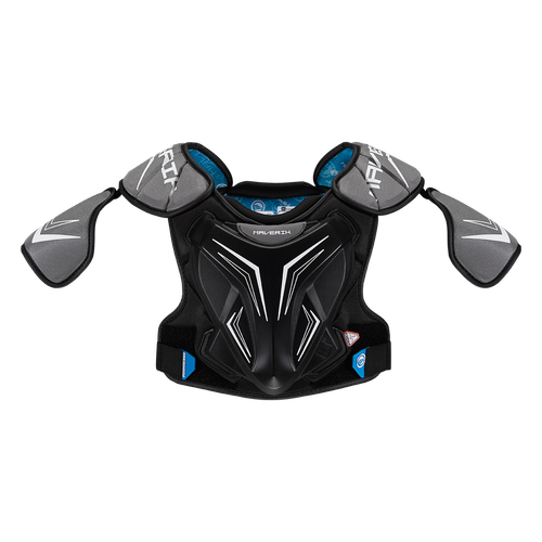 Vist Large View of Product Image Which is New Maverik CHARGER SHOULDER Lacrosse Shoulder Pads Black LG
