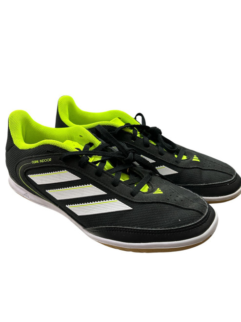 Vist Large View of Product Image Which is Used Adidas COPA INDOOR Soccer Indoor Shoes White/Black/Yellow Senior 8.5