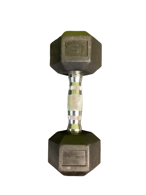 Vist Large View of Product Image Which is Used Hex Dumbbell (Each) 15 lb