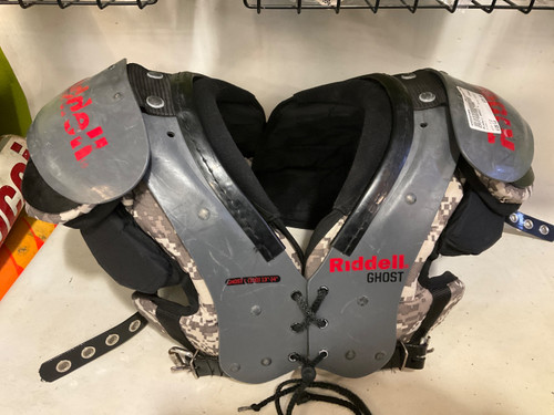 Vist Large View of Product Image Which is Used Riddell GHOST L FB Shoulder Pads Grey LG