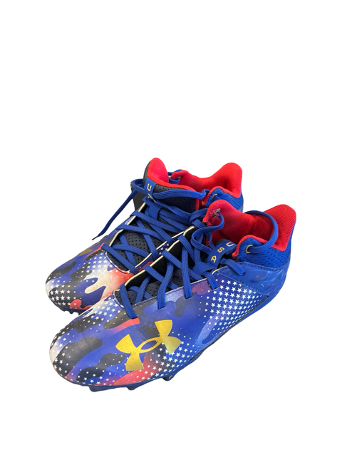 Vist Large View of Product Image Which is Used Under Armour Jr FB Cleats Royal Blue Junior 04
