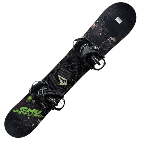Vist Large View of Product Image Which is Used GNU METAL GURU Mens Snowboard/Bindings Black 162 cm