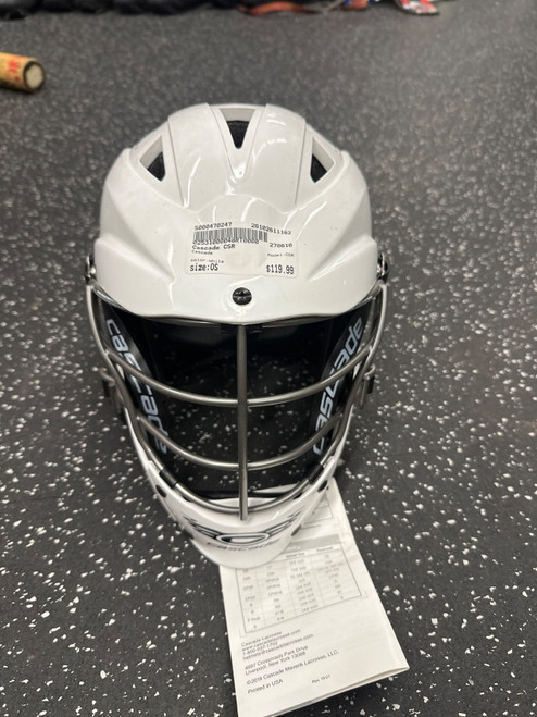 Vist Large View of Product Image Which is Used Cascade CSR Lacrosse Helmet White One Size