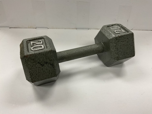 Vist Large View of Product Image Which is Used Hex Dumbbell (Each) Silver 20 lb