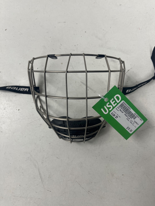 Vist Large View of Product Image Which is Used Bauer PROFILE III Hockey Wire Mask Silver SM