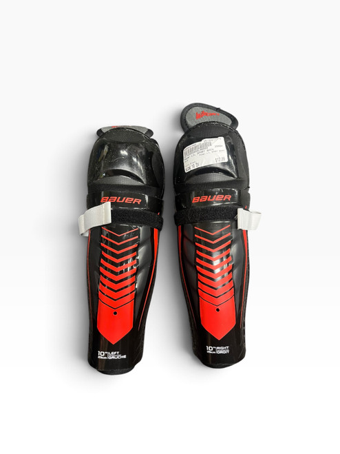 Vist Large View of Product Image Which is Used Bauer LIL SPORT SHIN Youth Shin Guards Black 10"