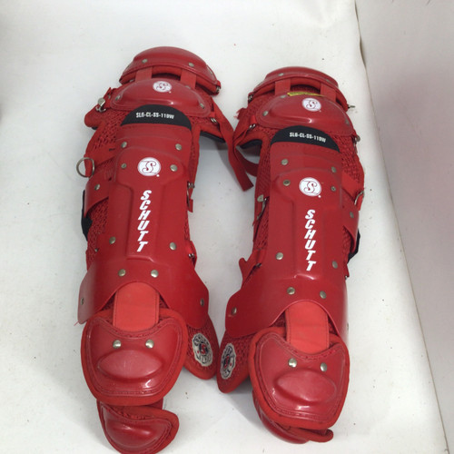 Vist Large View of Product Image Which is Used SENIOR SHIN GUARDS Catchers Leg Guards White Adult
