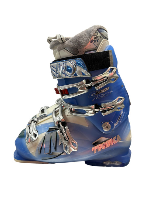 Vist Large View of Product Image Which is Used Tecnica 10 MODO Womens DH Ski Boot Carolina Blue 270 MP - M09 - W10