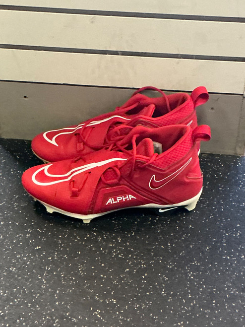 Vist Large View of Product Image Which is Used Nike ALPHA Adult FB Cleats Red And White Senior 13