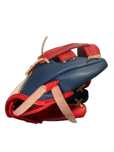 Vist Large View of Product Image Which is Used Franklin PLAYBALL 8.5 IN RHT BB/SB Glove T-ball White/Red/Navy 8"