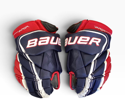 Vist Large View of Product Image Which is Used Bauer VAPOR 1X LITE Senior Gloves Navy Blue 14"