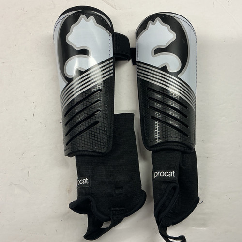 Vist Large View of Product Image Which is Used PROCAT Soccer Shin Guards Youth Black And White MD