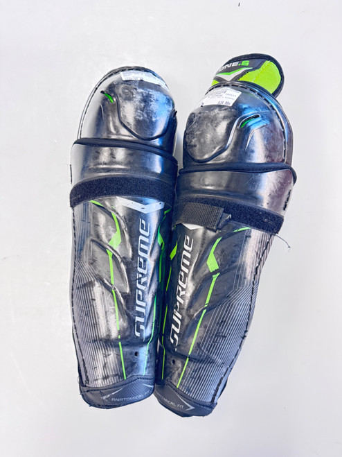 Vist Large View of Product Image Which is Used Bauer ONE.6 SUPREME Intermediate Shin Guards Black 12"