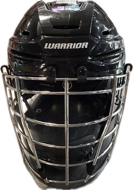 Vist Large View of Product Image Which is Used Warrior ALPHA ONE PRO BOX Lacrosse Helmet Black SM