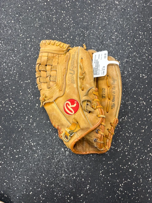 Vist Large View of Product Image Which is Used Rawlings 2757 BB/SB Glove RH Throw Brown 12"