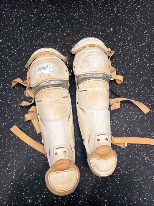 Vist Large View of Product Image Which is Used Easton FUNDAMENTAL Catchers Leg Guards White Adult