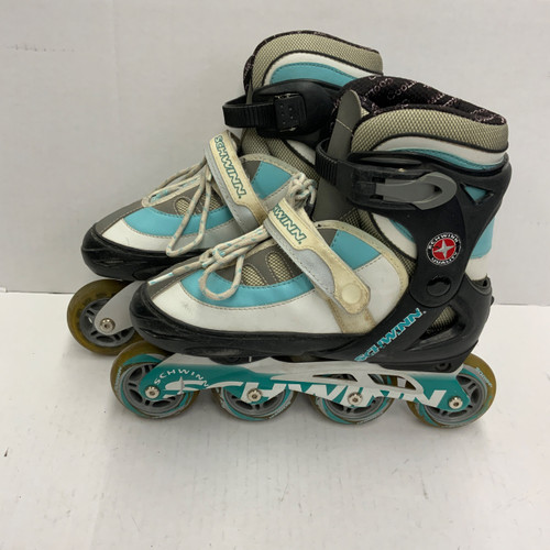 Vist Large View of Product Image Which is Used Schwinn ADJ 8-9.5 Senior Rec Fitness Skates White Adjustable