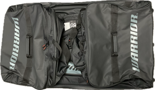 Vist Large View of Product Image Which is Used Warrior Sr Wheeled Goalie Bag Black