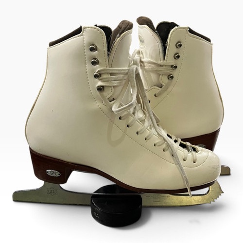 Vist Large View of Product Image Which is Used Riedell TS WomensFigure Skate White Senior 7