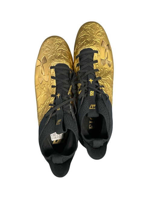 Vist Large View of Product Image Which is Used Under Armour Football Cleats Gold Youth 10.5