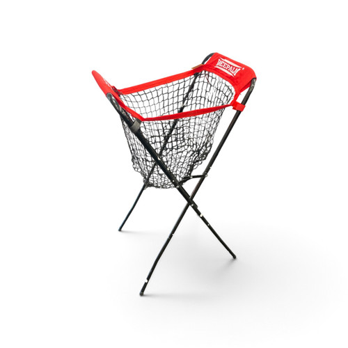 Vist Large View of Product Image Which is Used WEEPALM Baseball/Softball (BB/SB) Team Ball Bag Folding Ball Caddy Black/Red, front angled view