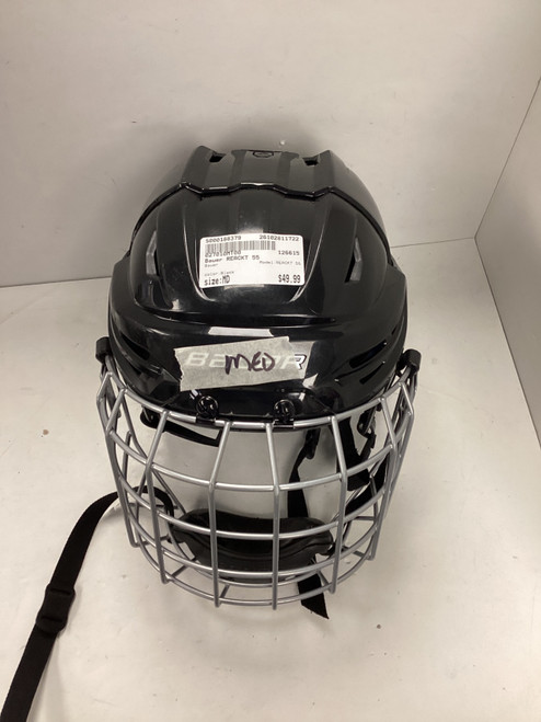 Vist Large View of Product Image Which is Used Bauer REACKT 55 Helmet Cage Combo Black MD