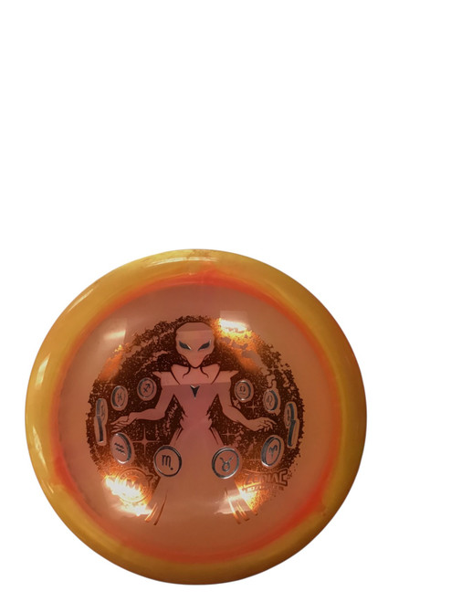 Vist Large View of Product Image Which is USED INNOVA ZODIAC DISC GOLF DRIVER ORANGE