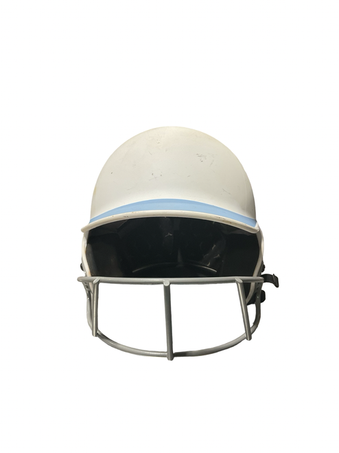Vist Large View of Product Image Which is Used Mizuno WHITE/BLUE HELMET Batting Helmet w/Mask Carolina Blue One Size
